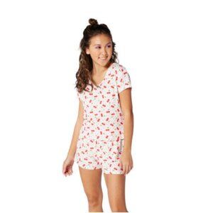 Cherry Print Pajama Stretchy Comfy Shorts